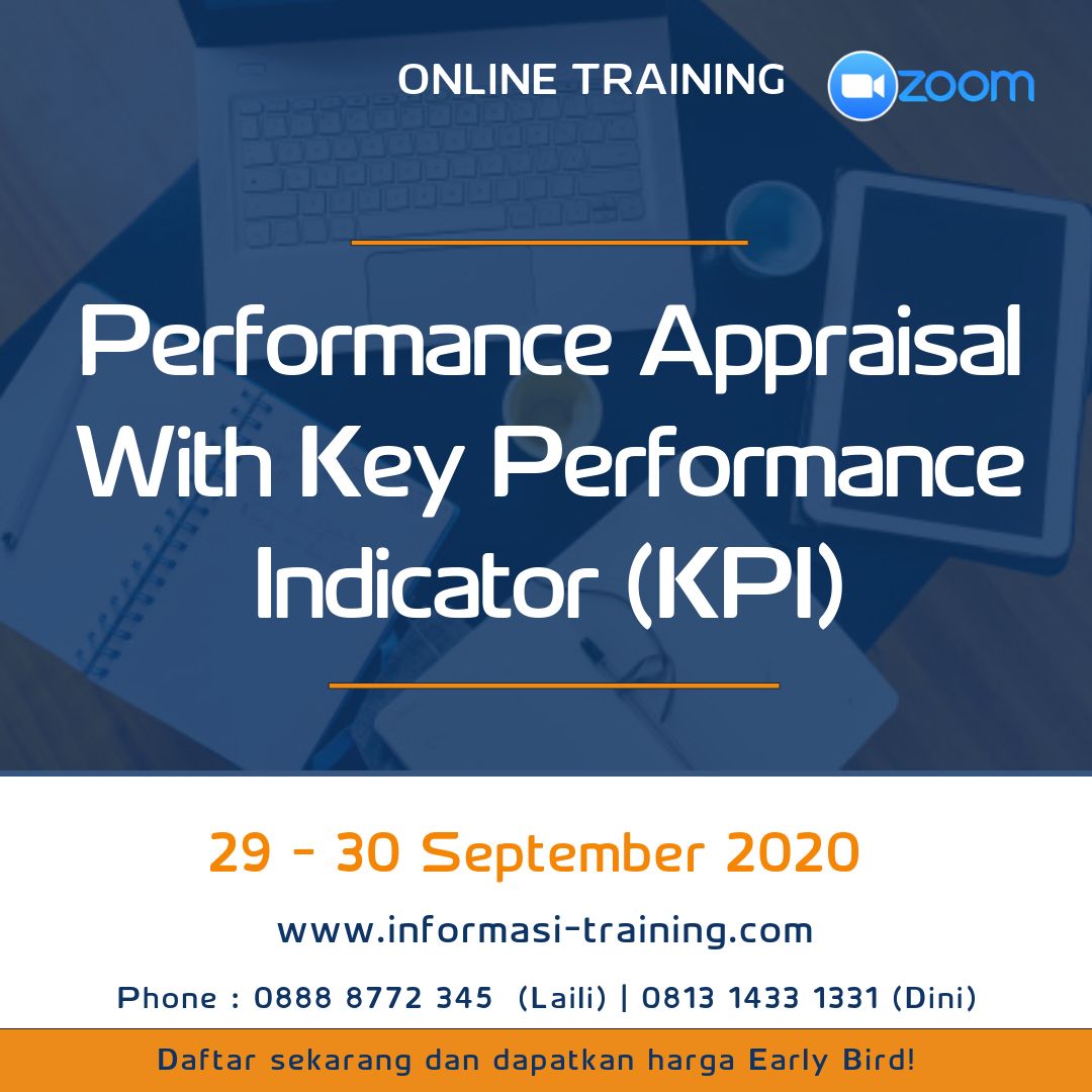 wartatraining's tweet image. Performance Appraisal with Key Performance Indicators (KPI)
29 - 30 September 2020 
Available Online

Phone: 0858-82-82-82-25 (Laili)
Whatsapp: bit.ly/WartaTraining
informasi-training.com/performance-ap…

#keyperformance #KPI #keyindicators  #wartatraining #informasitraining #trainingcenter