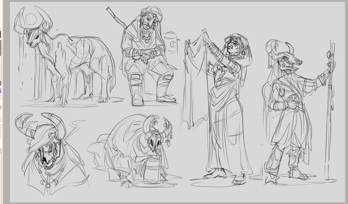 bunch of rough thumbs for a class as I try to incorporate sci-fi, last ones other sketch stuff 