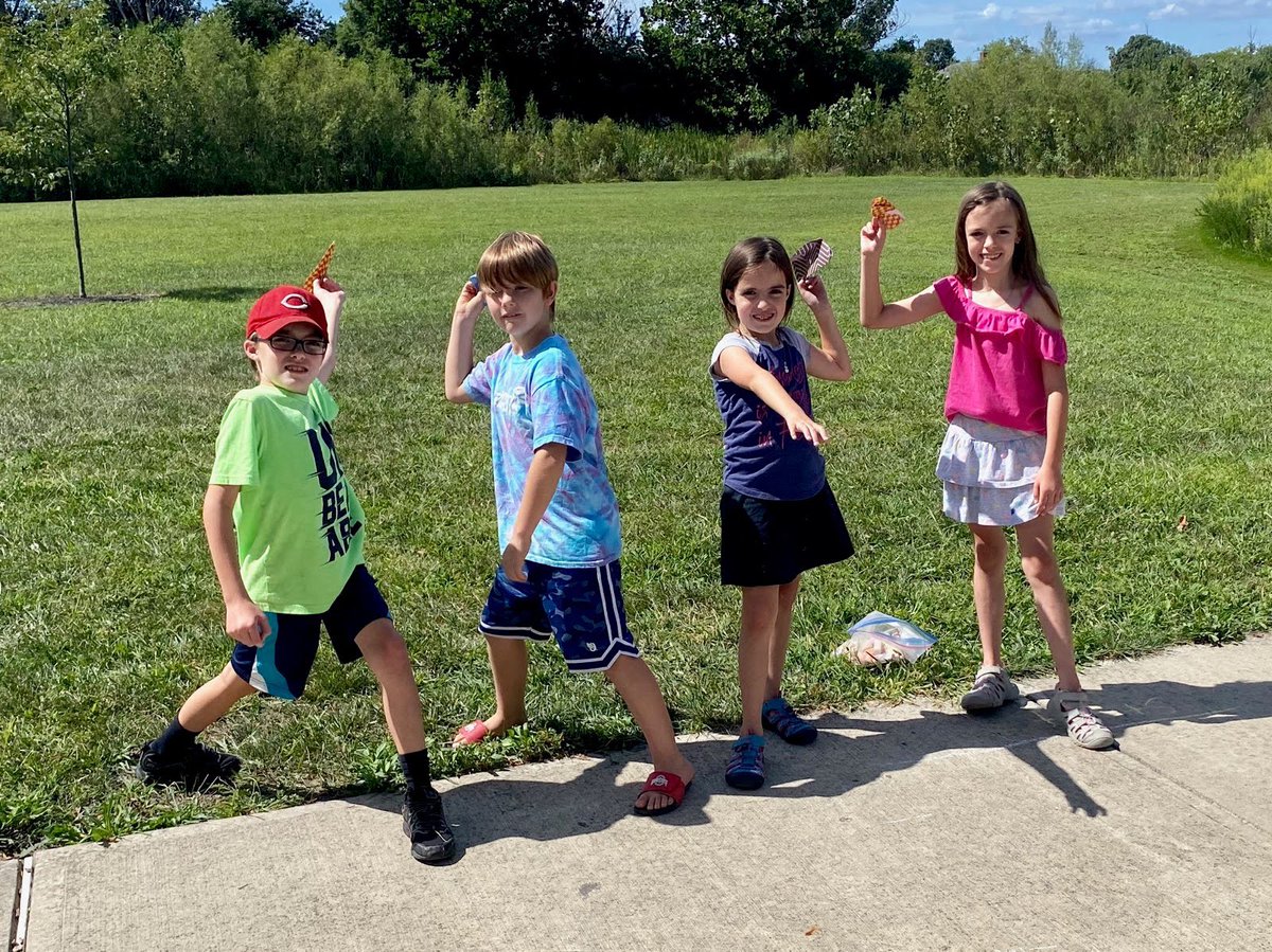 These “Cyber Rockets” are using Science Tools &amp; the Scientific Method, while designing, creating, testing Paper Airplanes, &amp; measuring their distance. <a href="/LakotaDistrict/">LakotaLocalSchools</a> #WEareLakota <a href="/LakotaEndeavor/">Endeavor Elementary</a> #RocketProud <a href="/LakotaVirtual/">Lakota Virtual Learning</a> #GoWithTheVLO  Siblings &amp; a neighbor take school outside