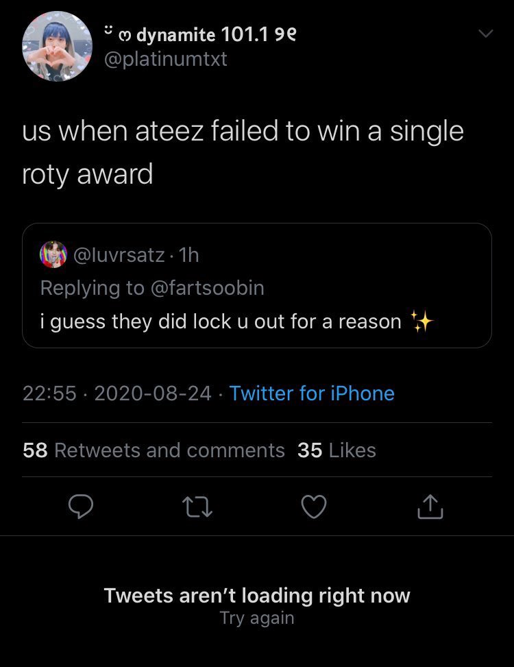 Now kpoppies, tell me and all Atinys again that atz “doesn’t get that much hate”, “y’all over reacting” etc. Look at this thread to understand what we been through since atz debuted https://twitter.com/everiastingtxt/status/1303831459128651776