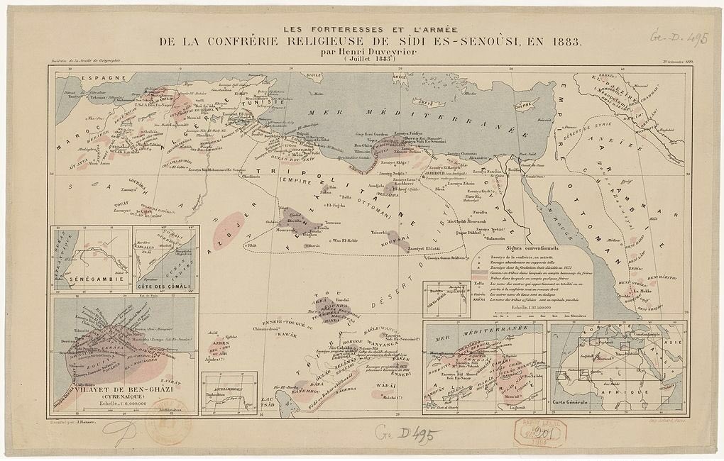 What’s the story behind the  #Libyan flag? It was introduced in 1951, following the creation of the Kingdom of  #Libya, founded upon the  #Sanusiyya religious order which itself was founded by  #Algerian Muhammad ibn Ali as-Sanussi.