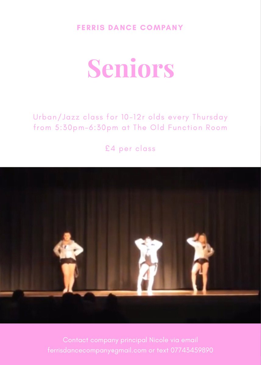 This evening we have the following classes available: 
 
💫Mini Movers FOUR spaces 
💫Pre-Seniors THREE spaces 
💫Seniors THREE spaces

If you’d like a space in any of the above classes please message us and we’ll get all the info sent across to you 😁