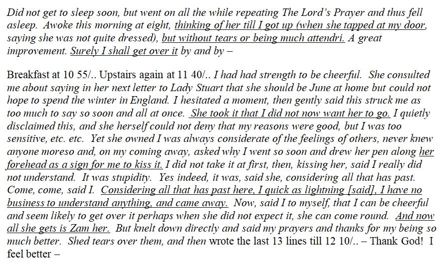 12 Mar 1832. After praying herself to sleep, Anne awakens feeling stronger in her resolve to get over Vere and move on. Predictably, Vere back-pedals (like she does) – but Anne keeps her distance. “All she gets is Zam her.” 1/3  https://agreeableizing.blogspot.com/2020/09/monday-march-12-1832.html #annelistercodebreaker