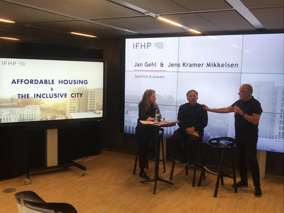 How can we create affordable housing and the inclusive city? Jan Gehl in discussion with Jens Kramer Mikkelsen at the ⁦<a href="/IFHP/">IFHP</a>⁩ summit and Urban Thinkers Campus ⁦<a href="/UNHABITAT/">UN-Habitat</a>⁩ facilitated by Regitze Marianne Hess ⁦<a href="/IFHPKnowledge/">Regitze Marianne Hess</a>⁩