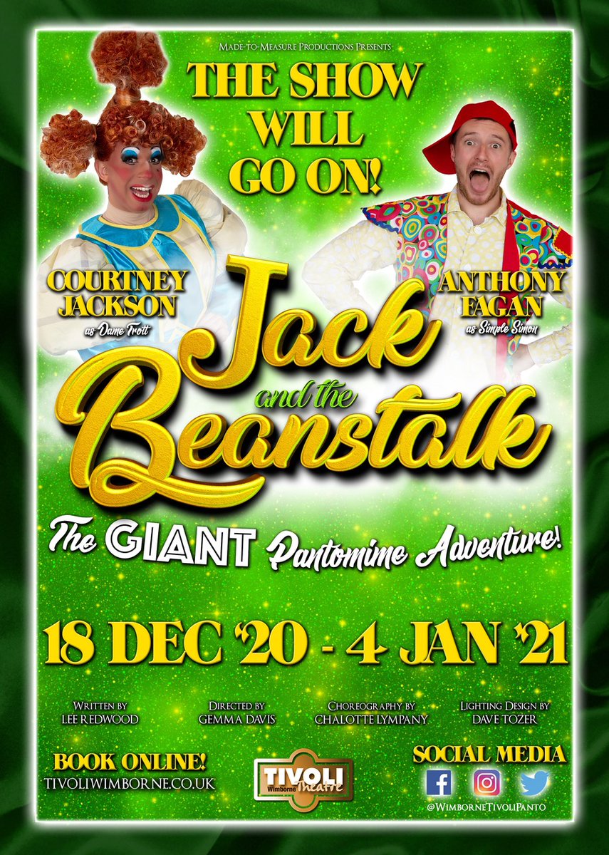 Dorset View (@dorset_view) on Twitter photo Fears that there would be no panto in #Wimborne this #Christmas have disappeared with the news that <a href="/MTMPanto/">Made to Measure Productions</a> are to stage Jack and the Beanstalk at the <a href="/TivoliWimborne/">TIVOLI THEATRE</a>
Find out more at mags4dorset.co.uk/fee-fi-fo-fum-… Fears that there would be no panto in #Wimborne this #Christmas have disappeared with the news that <a href="/MTMPanto/">Made to Measure Productions</a> are to stage Jack and the Beanstalk at the <a href="/TivoliWimborne/">TIVOLI THEATRE</a>
Find out more at mags4dorset.co.uk/fee-fi-fo-fum-…