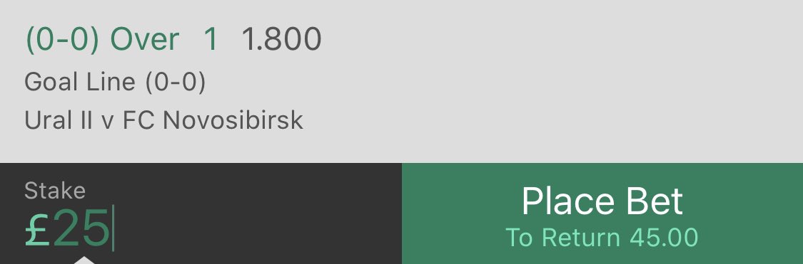 TipsDeadly's tweet photo. £25 - £100👀
Bet 1📝
Russia Division 2⚽️
2 Goals = Win / 1 Goal = Refund
Hit ❤️ when your on! https://t.co/kwCQAqSP3V