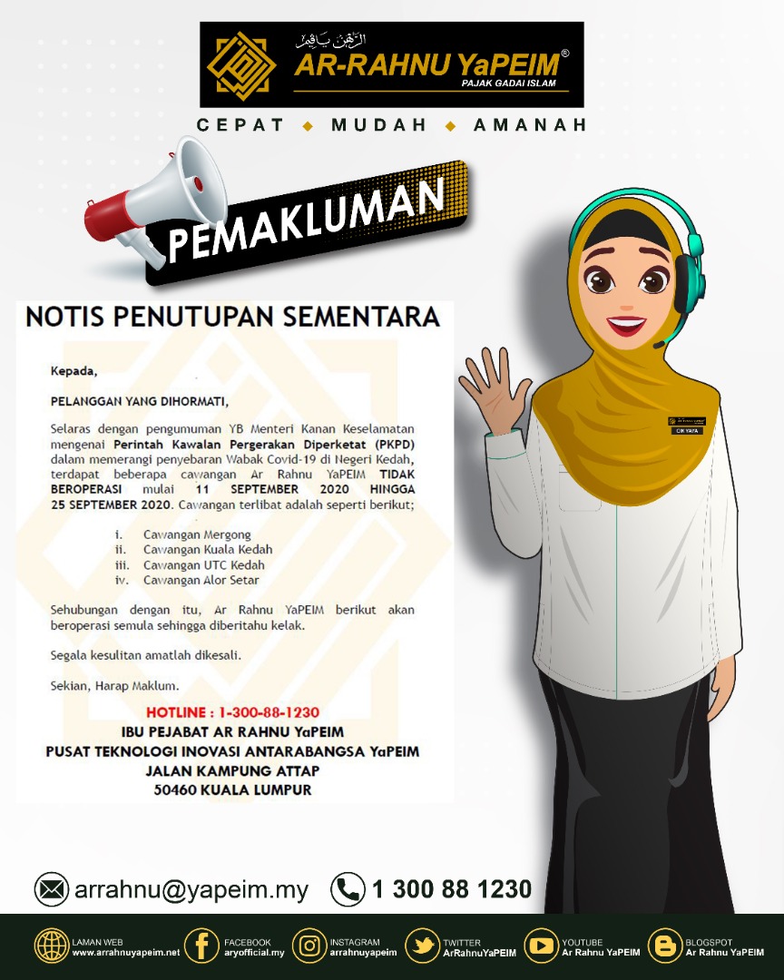 Makluman Cuti Dan Waktu Operasi Ar Ar Rahnu X Change Seri Kembangan Facebook