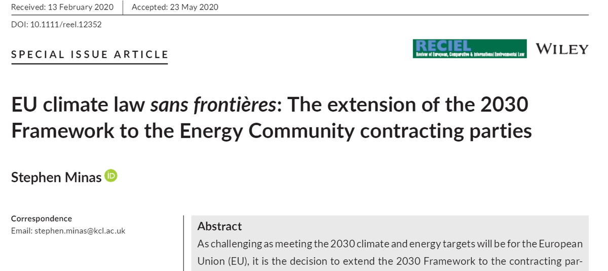 RECIELjournal's tweet photo. How does #EUclimatelaw get transposed in the #EnergyCommunity, and what are the challenges? @StephenMinas looks at an understudied area of #climatelaw in this new #OpenAccess article for the RECIEL Special Issue on the EU's #2030Framework https://t.co/eGqms6N1eH @govtran https://t.co/f7gpizWIO9