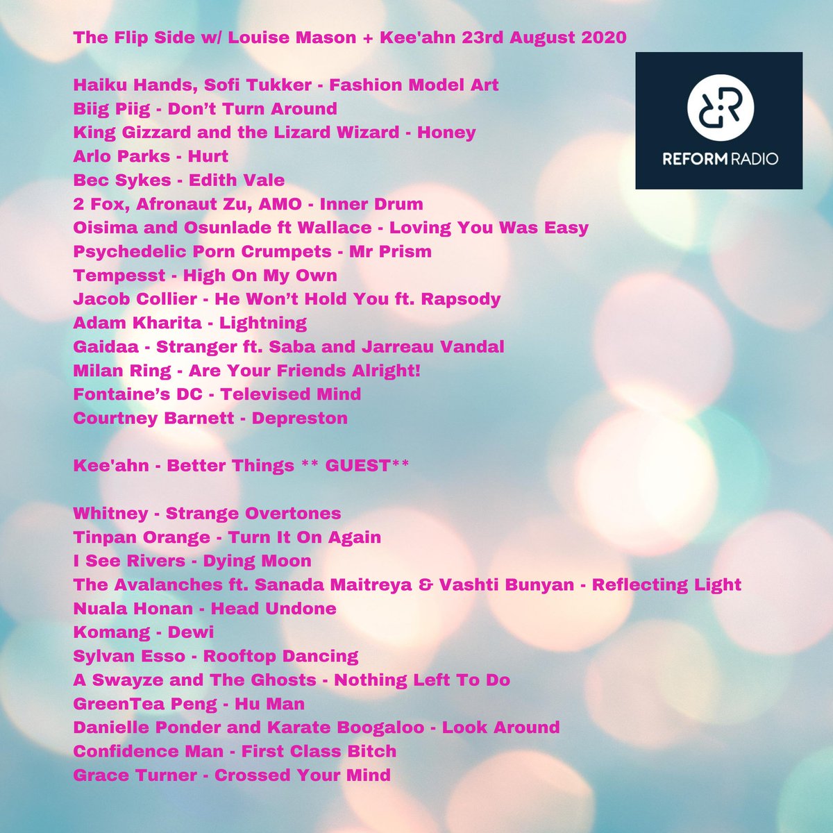 August's playlist! Here to rewind whenever you like ft. @haiku_hands @BiigPiigMusic @arloparks @bec_sykes @2foxlondon @porncrumpets @TempesstBand @keeahnb @TinpanOrange @ISEERIVERS @NualaHonan @ASwayzeTas @danielleponder1 @confidencemanTM 💫 bit.ly/2FmwVNA