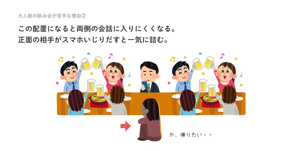 ネット民の 大人数の飲み会が苦手な理由 に賛同の声 わかる 大人数は苦手 Togetter