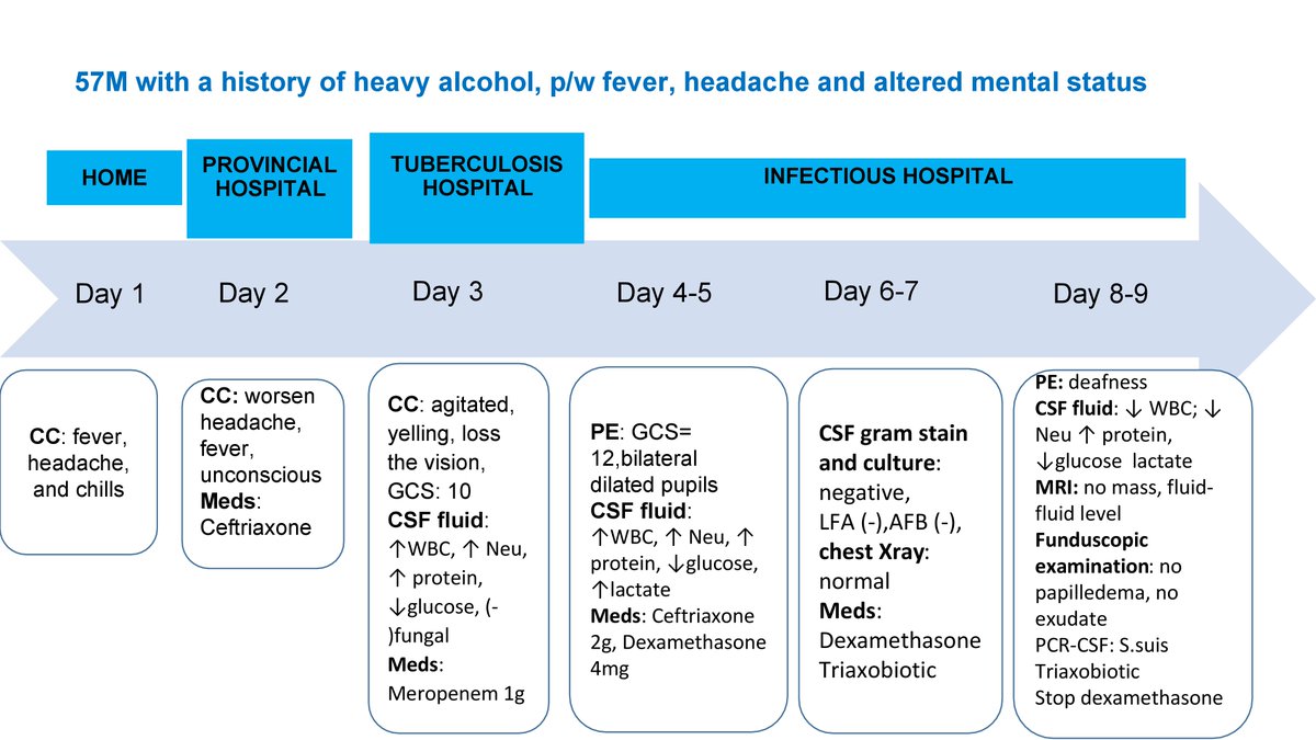 First of all, I summarize the patient's history by the timeline: