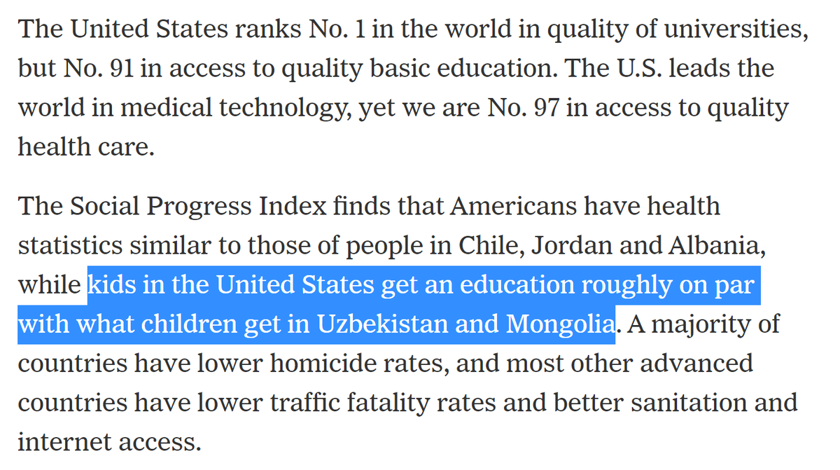 So! I'm reading a  @NickKristof piece in the NYT about how the US is back-sliding, and a claim catches my eye.
