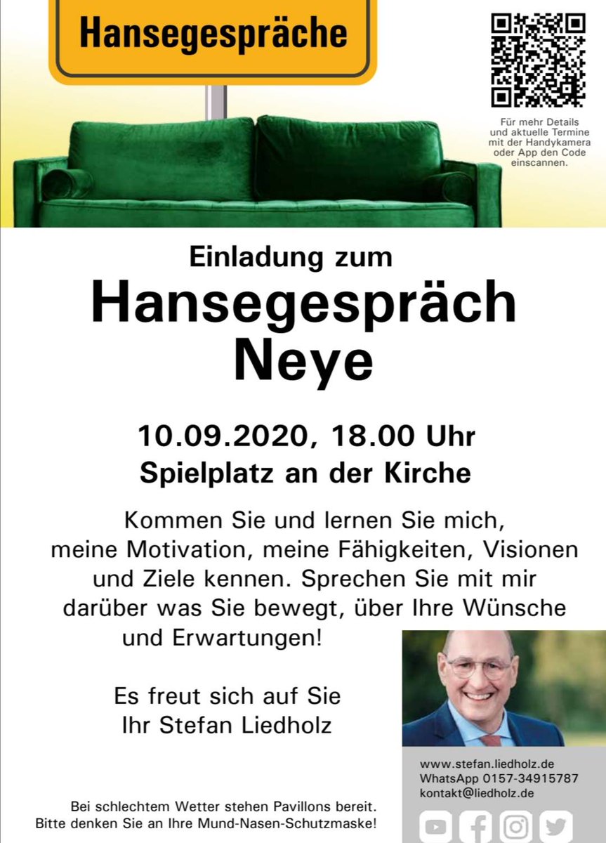 Heute um 18 Uhr, Hansegespräch auf der Neye. Ich freue mich, Sie zu sehen. 😀