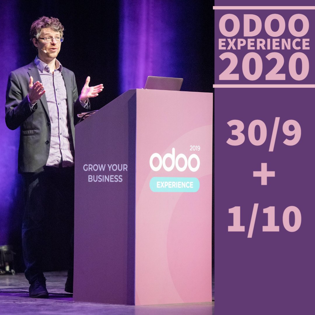 apps_dyn's tweet image. Ontmoet DynApps op de Odoo Expercience 2020 op 30/9 en 1/10.
Onze DynApps consultants zijn digitaal aanwezig om samen met u de mogelijkheden van Odoo voor uw onderneming te ontdekken.
Schrijf gratis in via bit.ly/2QQGFCt