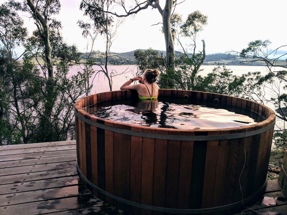 Aerie Retreat, Timberbox, TASCraving a private retreat in the wilderness? This designer apartment in the bush offers a timber hot tub, wood-fired sauna and beautiful waterfront views. Perfect for a spot of morning yoga and snorkelling  https://abnb.co/rdxre 