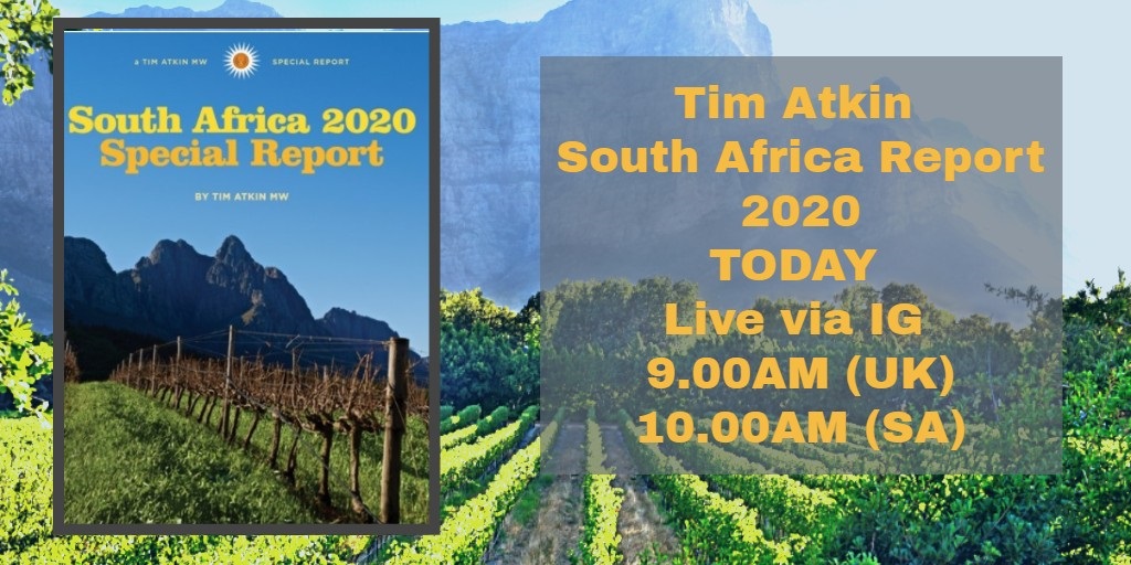 Celebrate #SpectacularSouthAfrica today with <a href="/timatkin/">Tim Atkin</a> live on IG with the release of his South Africa Report #SaveSAWine #DrinkSA Count down has started...