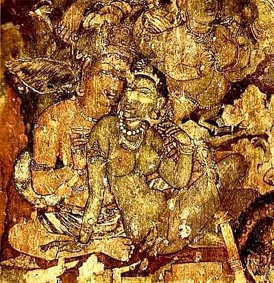 have shaped human existence of that time.The color of these cave paintings are very unique. All the colors used there are Natural Flowers, Vegetables & Leaves are used. In paintings of Ajanta A sick Princes have been shown.