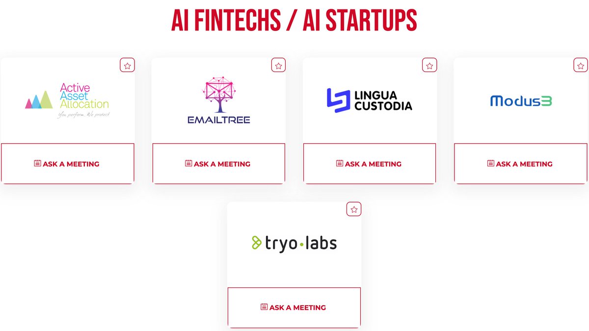 Luxembourg House of Financial Technology (@the_lhoft) on Twitter photo 🔴 The 'AI for Finance' digital conference has begun!
Meet #LHoFT members <a href="/ActivAssetAlloc/">Active Asset Allocation</a>, #EmailTree, <a href="/LinguaCustodia/">Lingua Custodia</a>, #Modus3 and <a href="/tryolabs/">Tryolabs</a> in the Demo-Zone to find out more about their innovative solutions!
👉 aiforfinance.startupinside.com/partners
#Regtech #AI #Fintech #BigData #Finserv 🔴 The 'AI for Finance' digital conference has begun!
Meet #LHoFT members <a href="/ActivAssetAlloc/">Active Asset Allocation</a>, #EmailTree, <a href="/LinguaCustodia/">Lingua Custodia</a>, #Modus3 and <a href="/tryolabs/">Tryolabs</a> in the Demo-Zone to find out more about their innovative solutions!
👉 aiforfinance.startupinside.com/partners
#Regtech #AI #Fintech #BigData #Finserv