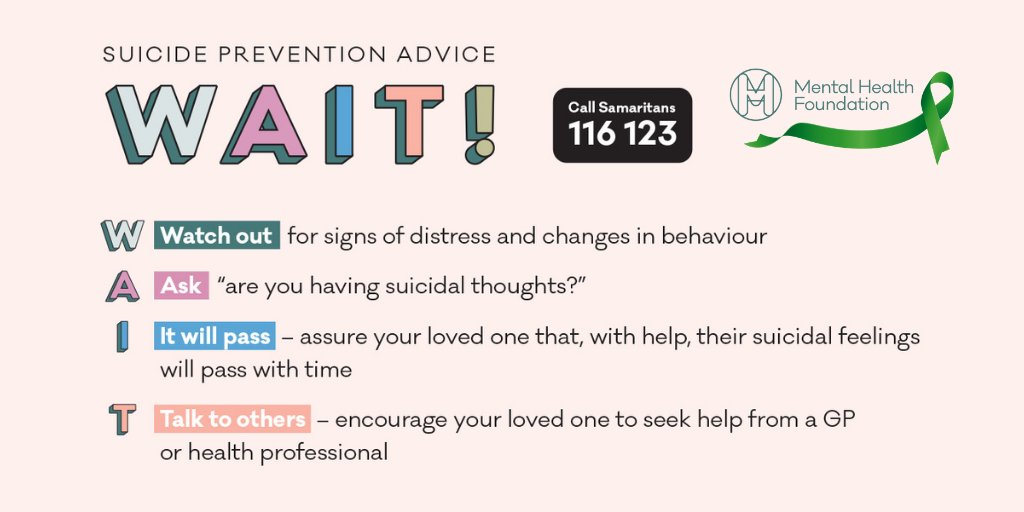 🌎It's #WorldSuicidePreventionDay. 📣Get involved &amp; share our suicide prevention advice

🤝Prevention is something that we can all individually help with
 
🗣️A short conversation with another person can sometimes be enough to make the difference between life and death for them💚