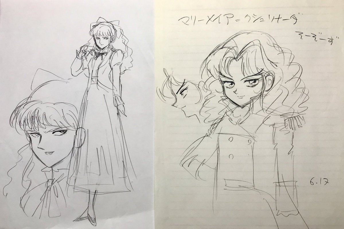 ドロシーとマリーメイアの「想像図」
届いたシナリオを読んだ段階で勝手に想像して描いたラクガキ。どっちも眉毛はハズレw 