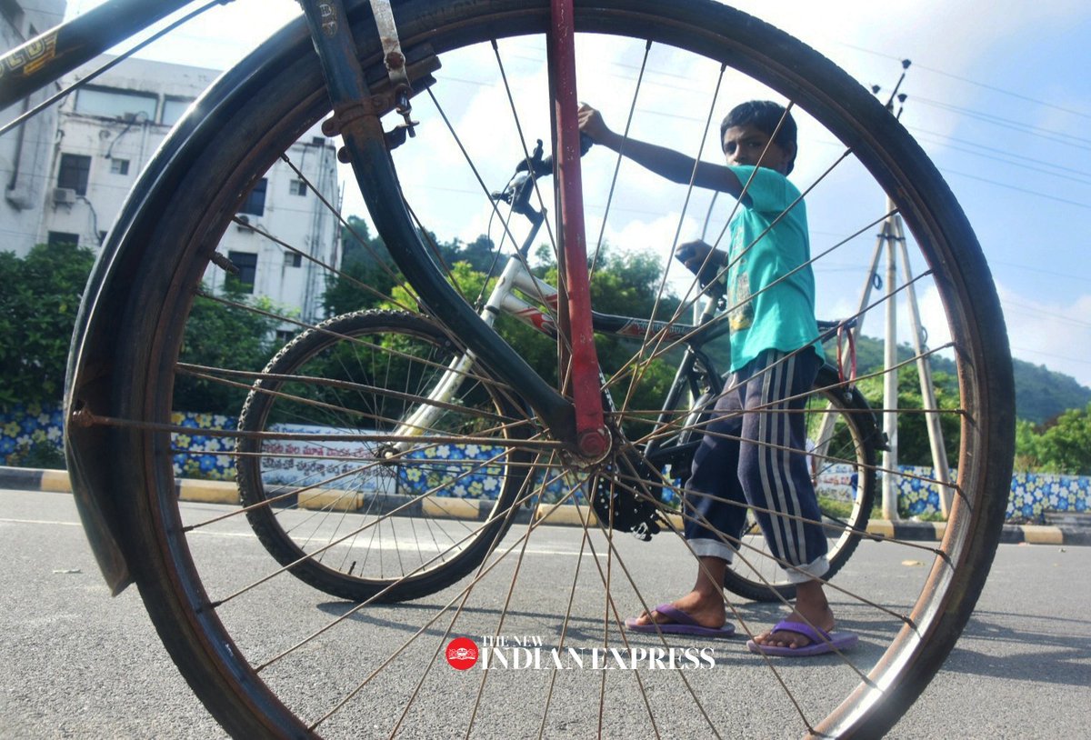 After the #unlock4guidelines #parents allowing their #children to go out for #playing during #COVID-19. Children playing with bicycle at #BRTSroad in #Vijayawada. @NewIndianXpress @xpressandhra @Kalyan_TNIE @shibasahu2012