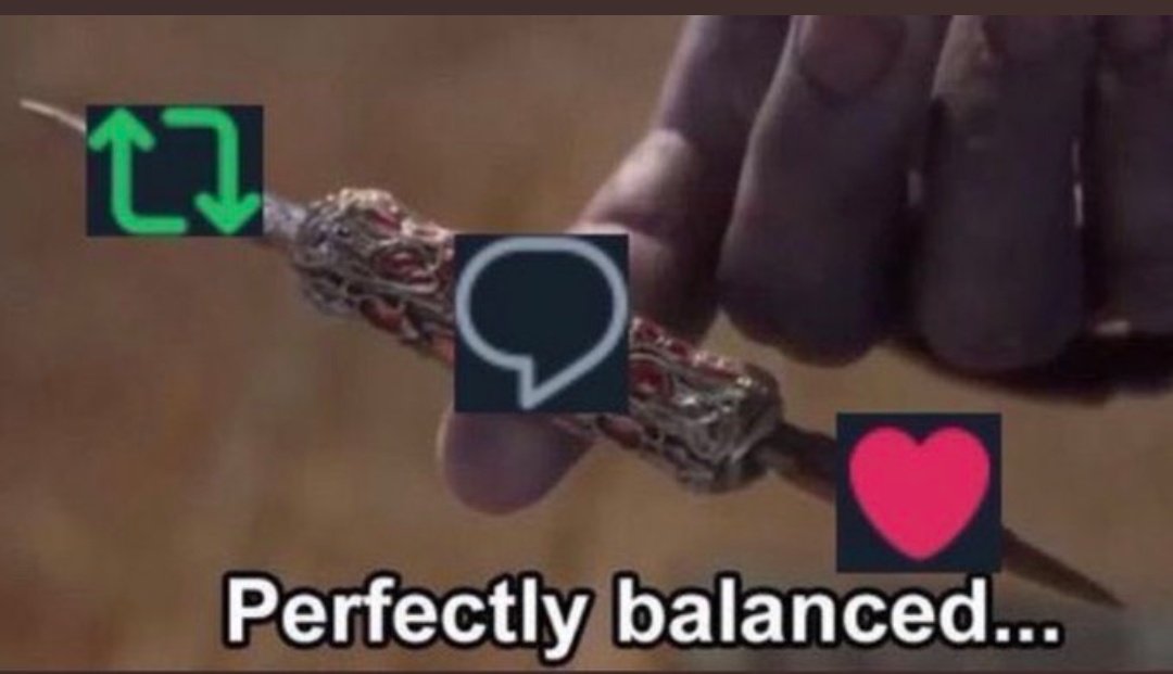 If this tweet is perfectly balanced in 48h i will follow whoever participated