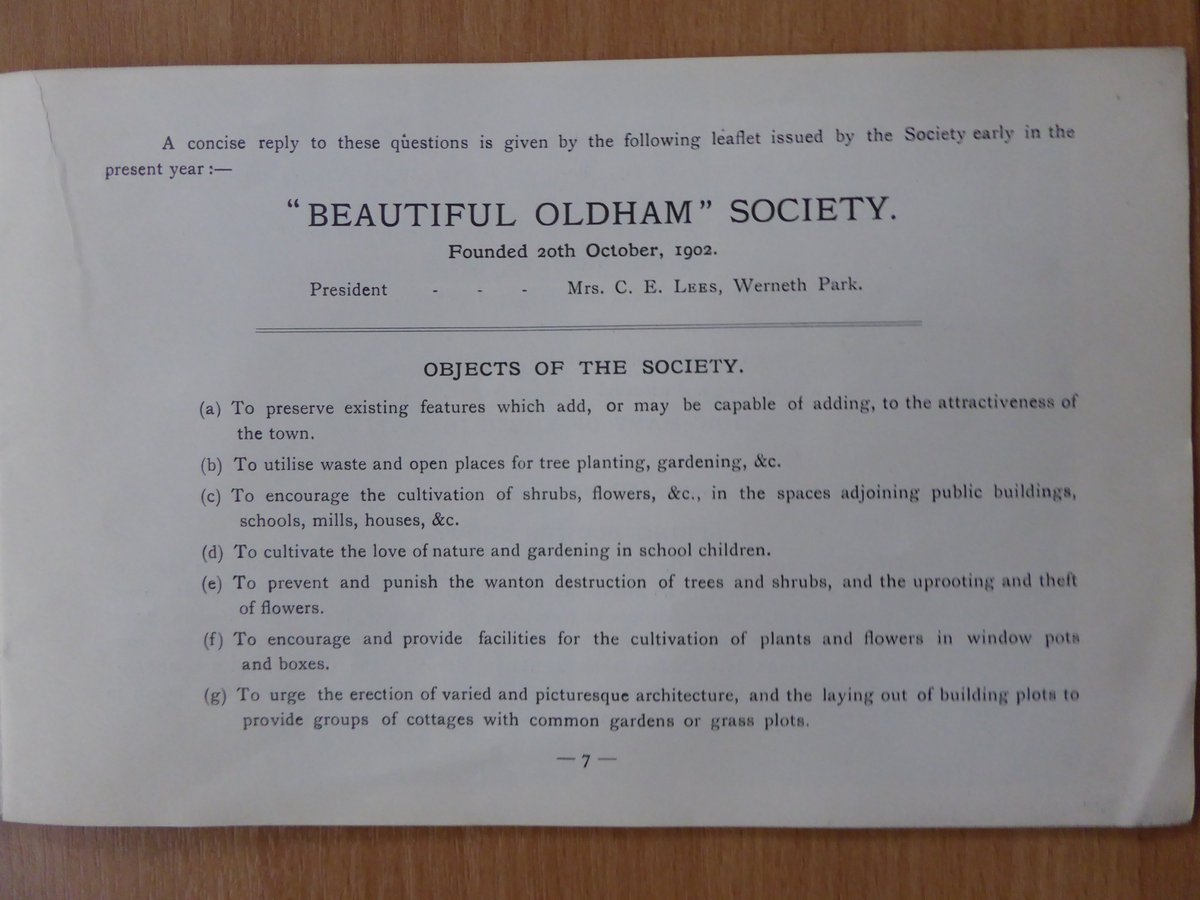 Influenced by the Garden City movement & driven by the formidable energy of Mary Higgs, the  #BeautifulOldhamSociety aimed to radically beautify Oldham through plants, gardens & the protection of its green spaces. Mary was most definitely ahead of her time!  http://www.pixnet.co.uk/Oldham-hrg/members/carol-talbot/mary%20higgs/narrative.html