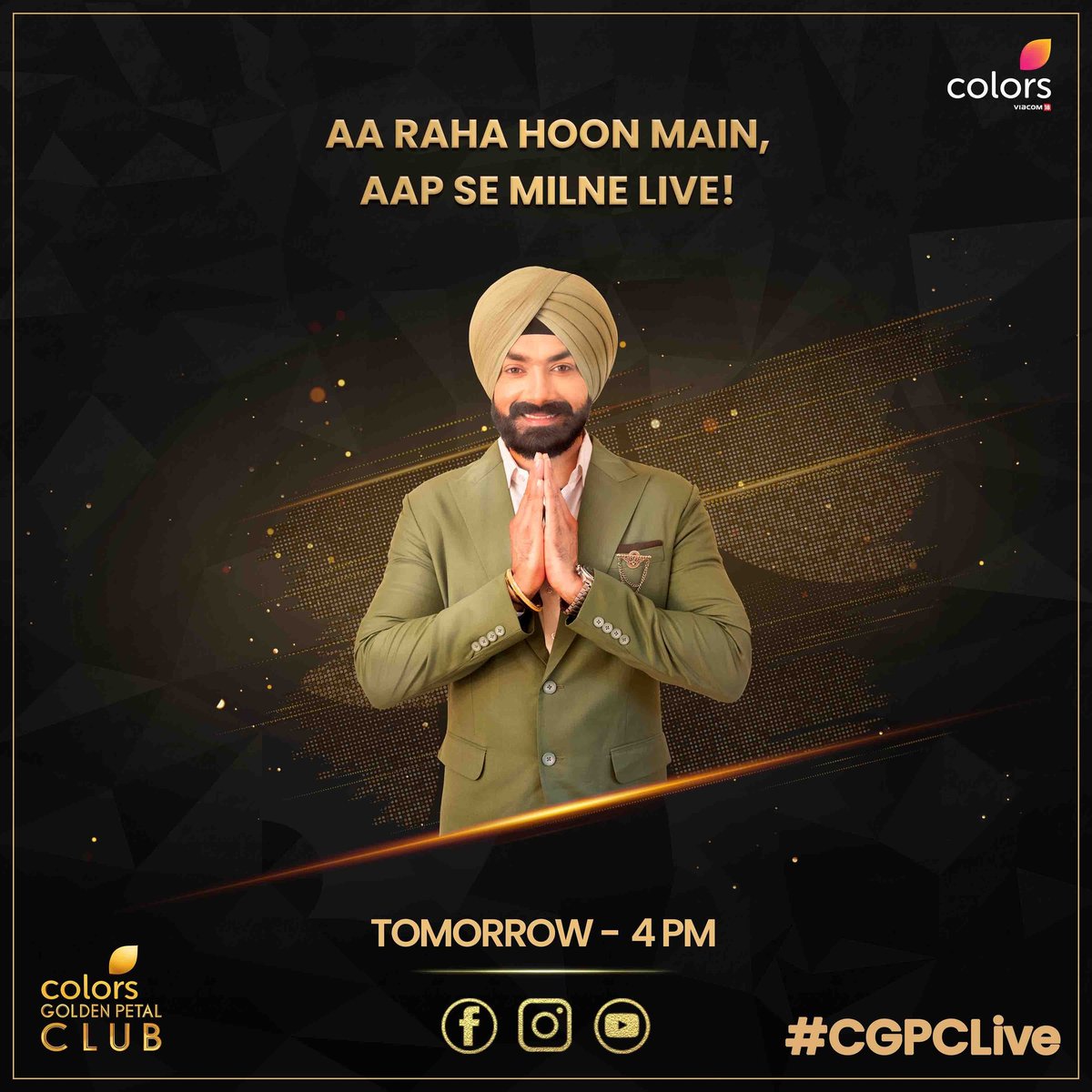 AvianRegiment's tweet photo. Kya aap taiyyar hai aapke favorite Sarab ko milne ke liye? 
Miliye unse kal shaam 4 baje, Colors ke Facebook, Instagram aur YouTube page par, Live! #CGPCLive @thenameisav
#AvineshRekhi 

#ChotiSarrdaarni https://t.co/Ns5K6pmyPR