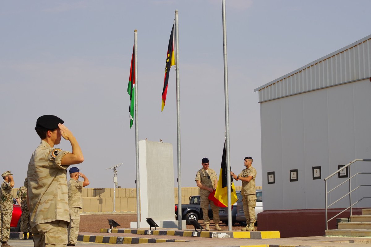BeAirForce's tweet photo. #ODF - Arrival of the first ๐ง๐ช troops at the German-led Camp Sonic in Jordan. 60 personnel of the Field Accomodation Unit, Engineering units and @BeAirForce are preparing the deployment of 4 ๐ง๐ช #F16 and 130 airmen and women in the framework of the Global Coalition against Daesh. https://t.co/xIPtzjUh4K