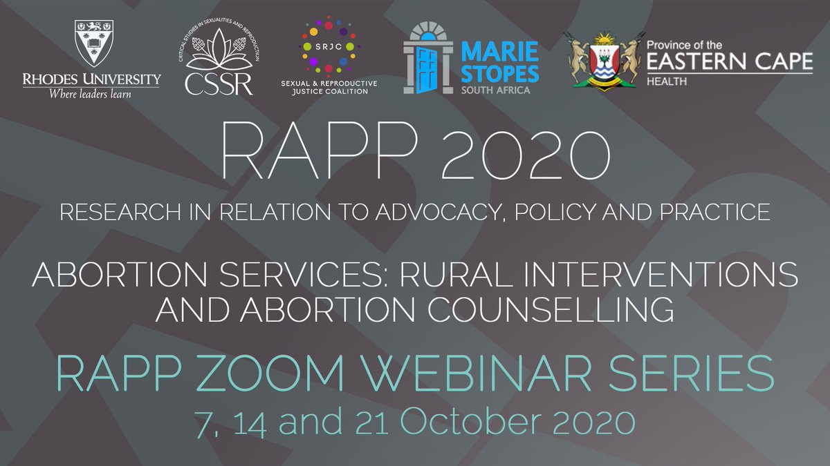 Join us for the annual RAPP event which brings together academics, researchers, students, activists, practitioners &amp; policy makers for in-depth discussions about research in relation to advocacy, policy, and practice within the field of sexualities and reproduction.

#rappevent