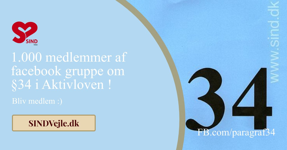 SINDVejle's tweet photo. 1.000 medlemmer af gruppen for særlig støtte til høje boligudgifter @ facebook !

Bliv medlem her:
https://t.co/bIAzg8b7bG

Gruppen blev oprettet i sin tid, da jeg fik over 300 henvendelser i en måned - kun om Aktivlovens §34. :o

#dksocial #hemmeligeparagraf #paragraf34 #sind https://t.co/ipA84yvVIA