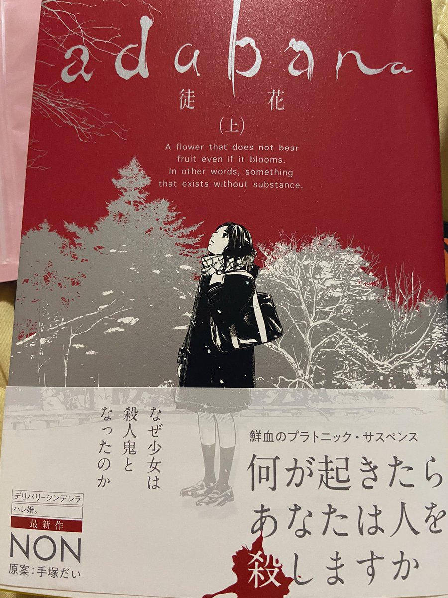 RTキャンペーンで当選した adabana 上巻、めちゃめちゃめちゃめちゃ良かった…。直筆イラストの美月の表情が本当に切なくて本を読み終わった後にいろんな気持ちが込み上げてきました。サイン本、本当にありがとうございました🙏 #adabana 