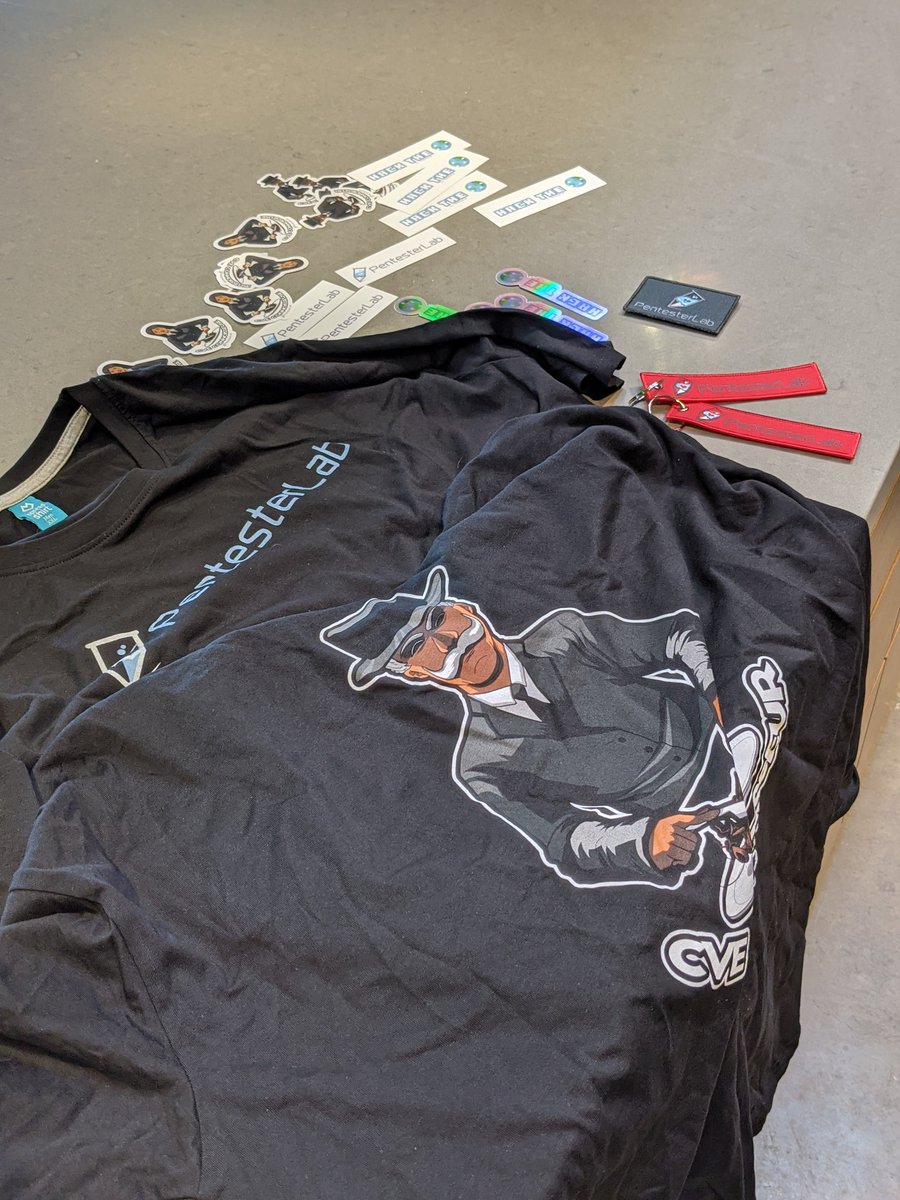 Thanks to <a href="/snyff/">Louis Nyffenegger</a> and <a href="/PentesterLab/">PentesterLab</a> from the <a href="/canva/">Canva</a> security team! Appreciate the swag!