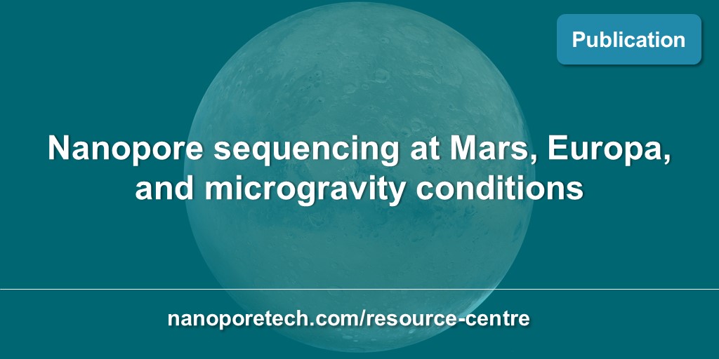 nanopore's tweet photo. Is there life on Mars? MinION has been shown to withstand aircraft vibrations and the altered gravity present on the Moon, Mars and Jupiter's moon, Europa. This highlights the robustness and potential of portable sequencing on earth and beyond. Read more: https://t.co/7eojibOhjE https://t.co/jrAxuSsEVT