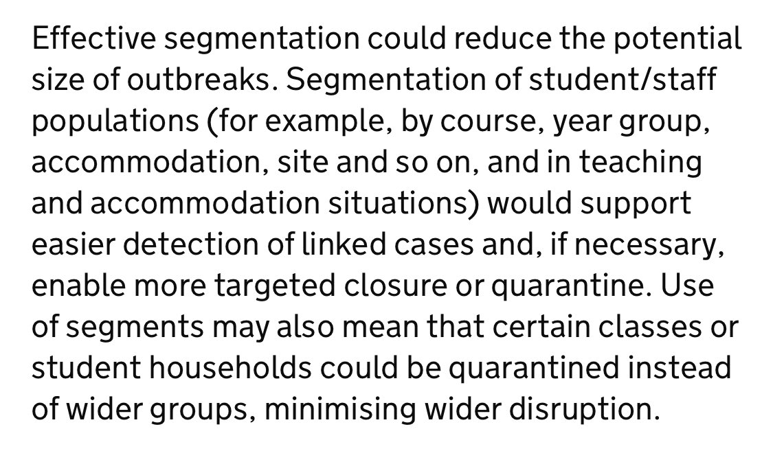 I don’t feel like any of this recognizes how higher education programmes work. How do you just quarantine a single class without considering all the other classes students are enrolled in?