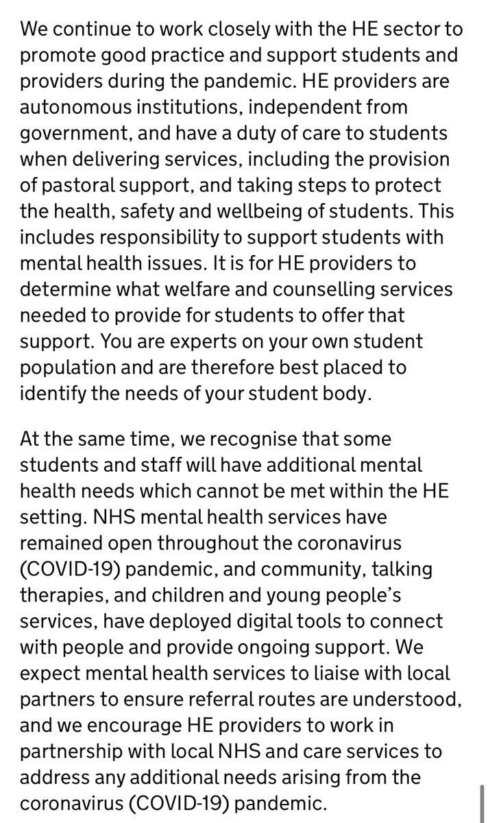 This completely ignores that existing mental health provisions were at their limit BEFORE the pandemic