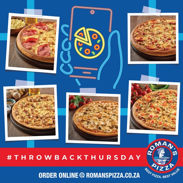 romans_pizza's tweet photo. #TBT Do you have any pictures of your favourite Roman's Pizzas? Share them with us for a chance to win a R100 Roman's Pizza voucher! https://t.co/nsZ7U9r7Ld