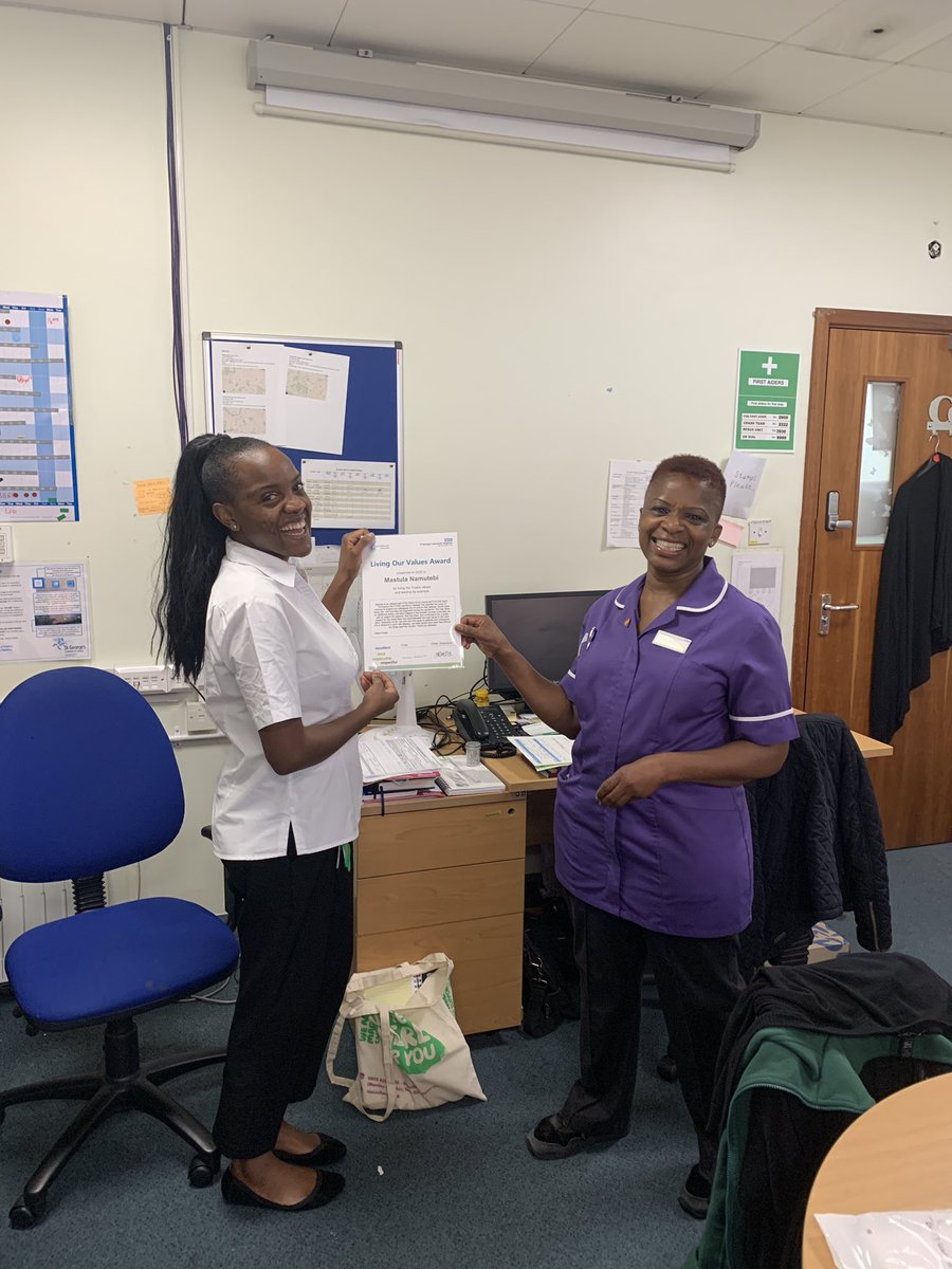 Yay Massey! Well deserved values award. Such a great support to the haem/onc/TYA Teams. @StGeorgesTrust