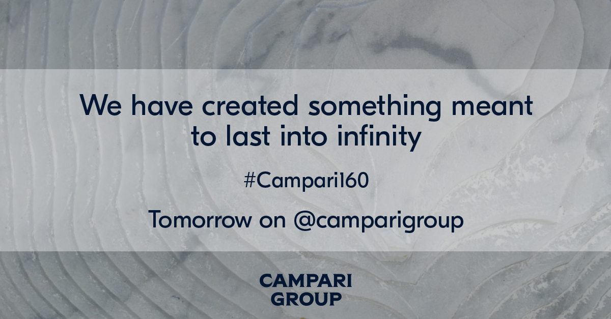 GruppoCampari's tweet photo. The wait is over.Tomorrow we will reveal the #Campari160 big surprise.
Are you ready?
#ToastingLifeTogether #Since1860 #Campari160 https://t.co/3VGPJmigfU