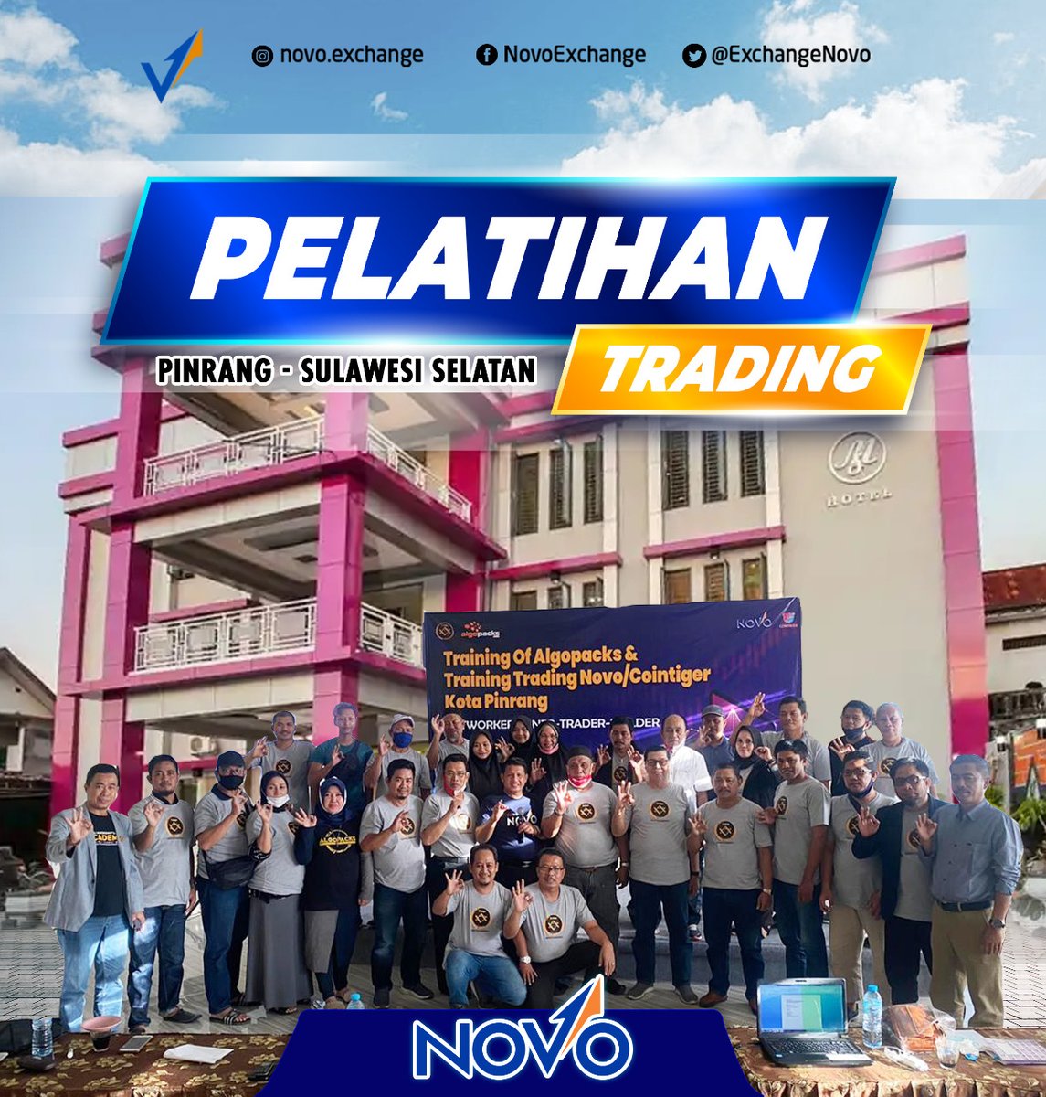 ExchangeNovo's tweet photo. Bekerjasama PT. AVA Sukses Sejahtera, Pelatihan Trading Novo Di Hotel MS Pinrang Sulawesi Selatan, 5-6 September 2020 Sukses Luar Biasa.

Pastikan Daerahmu Sudah Terdaftar. Ikuti Pelatihanya dan Nikmati Profitnya !!!

#MarketNovo
#PelatihanTradingNovo
#PT.AVASuksesSejahtera https://t.co/ua0xY2Ru9Q