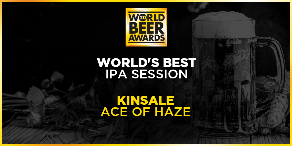 And the World's Best IPA Session goes to Kinsale Ace of Haze!  🎉 #WorldBeerAwards #WorldsBest