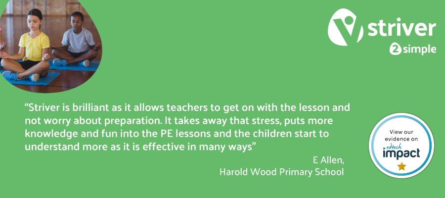 2SimpleSoftware's tweet photo. Thank you Harold Wood Primary School for leaving us a review on @TheEdtechImpact 📫 

Visit 👉 https://t.co/Wcx31SmUI2 👈  to see what else teachers are saying about Striver!

#edtech #edutwitter #onlinelearning #physicaleducation https://t.co/cOSKlr0GMo
