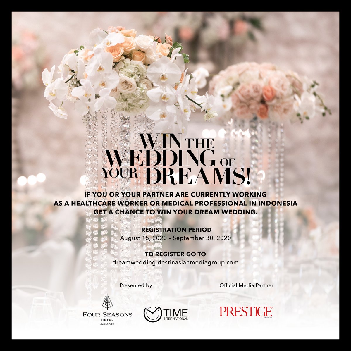 Prestige Magazine (@prestige_mag) on Twitter photo WIN the wedding of your dreams! <a href="/FSJakarta/">Four Seasons Jakarta</a>, Time International and Prestige have launched The Dream Wedding initiative, to celebrate the nation's medical and healthcare heroes, and to gift one of them a literal dream wedding. Register now: bit.ly/2GcRU5R
_
#DreamWedding WIN the wedding of your dreams! <a href="/FSJakarta/">Four Seasons Jakarta</a>, Time International and Prestige have launched The Dream Wedding initiative, to celebrate the nation's medical and healthcare heroes, and to gift one of them a literal dream wedding. Register now: bit.ly/2GcRU5R
_
#DreamWedding