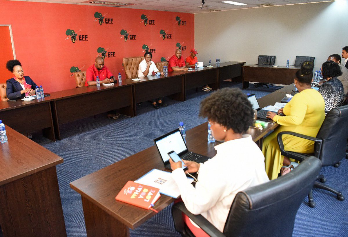EFFSouthAfrica's tweet photo. The CIC @Julius_S_Malema with the officials are currently sitting with representatives from Unilever. https://t.co/uHhnbPva0C