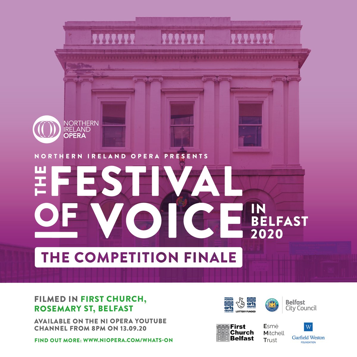 This Sunday 13th Sept, from 8pm on our YouTube channel, watch concert highlights, behind-the-scenes footage and interviews by Sean Rafferty with our five finalists from across Ireland at The Festival of Voice, which brought live opera back to Belfast in August. <a href="/ArtsCouncilNI/">Arts Council of Northern Ireland</a>