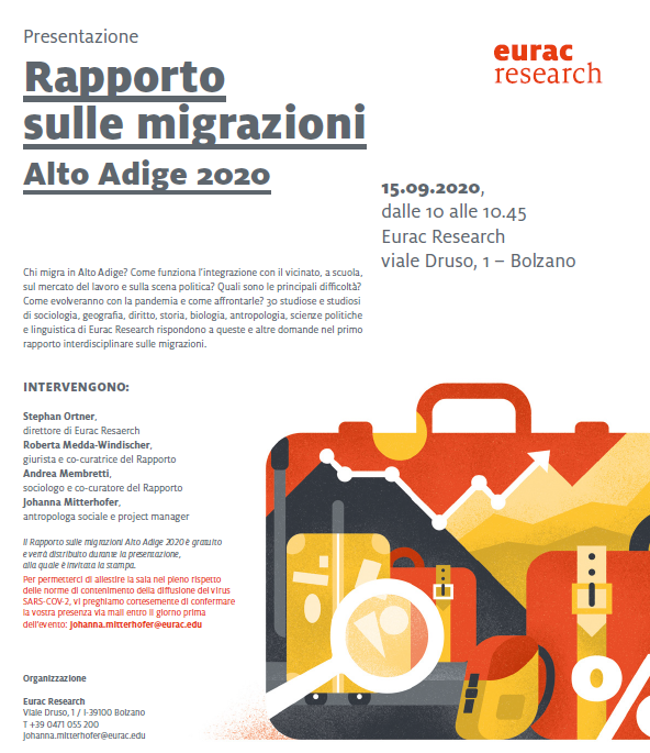 Eumintproject's tweet photo. We warmly invite you to the presentation of the Migration to South-Tyrol Report 2020 ‼️
Because of COVID-19 restrictions, only few sits are available.. do not miss the chance ‼️ just need to send an email to: johanna.mitterhofer@eurac.edu @EURAC @EuracMinorities https://t.co/duKzhEz4XI