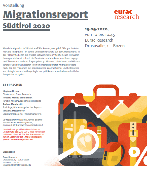 Eumintproject's tweet photo. We warmly invite you to the presentation of the Migration to South-Tyrol Report 2020 ‼️
Because of COVID-19 restrictions, only few sits are available.. do not miss the chance ‼️ just need to send an email to: johanna.mitterhofer@eurac.edu @EURAC @EuracMinorities https://t.co/duKzhEz4XI