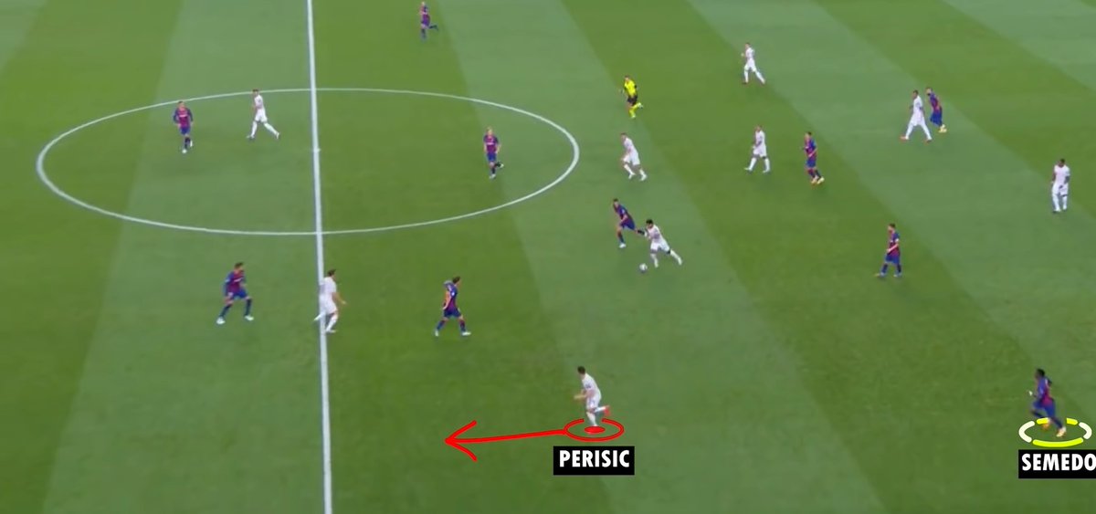 As in the picture above, the two fullbacks overlapped, leaving space behind. Bayern's two fullbacks and wingers were waiting for that. Fear that I mentioned a little while ago.