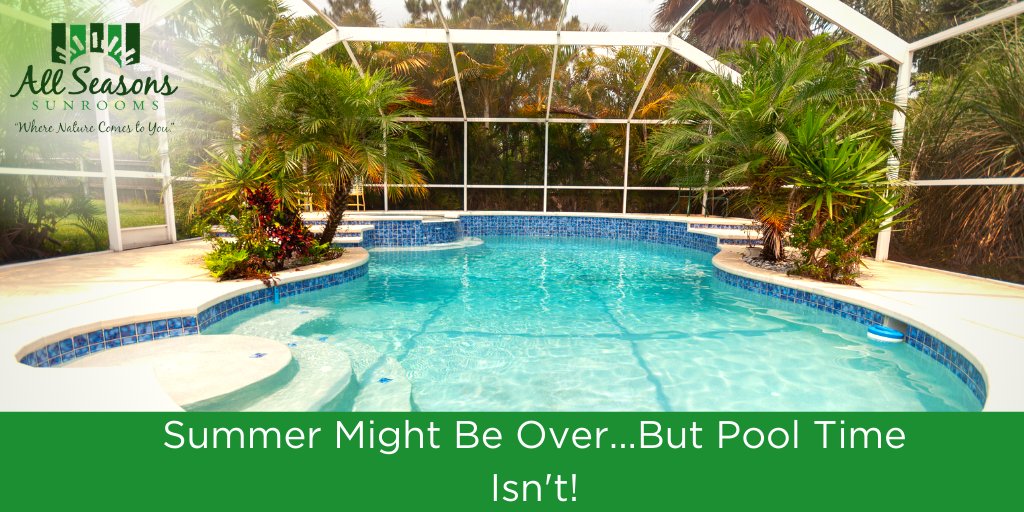 ASRinc's tweet photo. You don't need to close up the pool! With a glass enclosure from All Seasons, enjoy your pool all year long! Add value to your home and your life today! Get a free quote when you call (910) 799-2197! https://t.co/75Ove5azS3