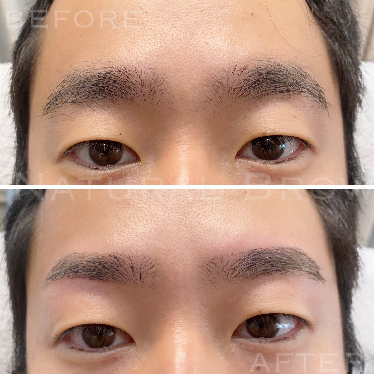 メンズ眉サロン Natural Brow こちらのお客様は自眉よりキリッとした眉をご希望でした 丸みを少しお取りし上ラインをストレートっぽくしてバランスよくキリッと仕上げさせて頂きました 眉毛 眉 眉サロン 眉毛サロン 男性専門店 ワックス脱毛